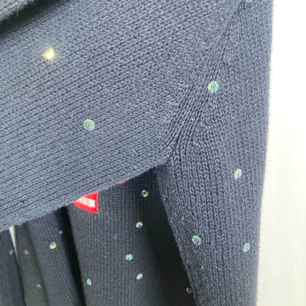 Vintage Timberlea Black Christmas Sweater with Bright Hot Pink Fuzzy Trim - Picture 11 of 13